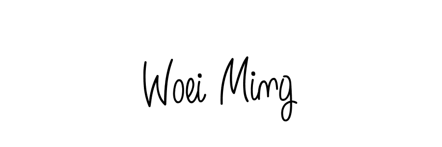 Woei Ming stylish signature style. Best Handwritten Sign (Angelique-Rose-font-FFP) for my name. Handwritten Signature Collection Ideas for my name Woei Ming. Woei Ming signature style 5 images and pictures png
