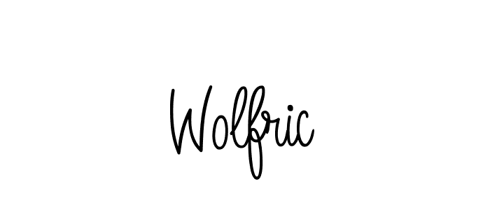 How to make Wolfric name signature. Use Angelique-Rose-font-FFP style for creating short signs online. This is the latest handwritten sign. Wolfric signature style 5 images and pictures png