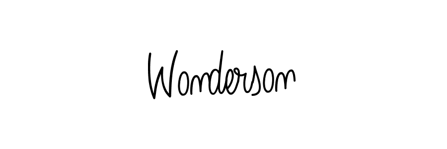 How to make Wonderson name signature. Use Angelique-Rose-font-FFP style for creating short signs online. This is the latest handwritten sign. Wonderson signature style 5 images and pictures png