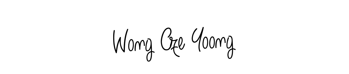 Wong Cze Yoong stylish signature style. Best Handwritten Sign (Angelique-Rose-font-FFP) for my name. Handwritten Signature Collection Ideas for my name Wong Cze Yoong. Wong Cze Yoong signature style 5 images and pictures png