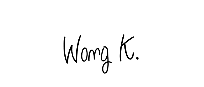 How to make Wong K. name signature. Use Angelique-Rose-font-FFP style for creating short signs online. This is the latest handwritten sign. Wong K. signature style 5 images and pictures png