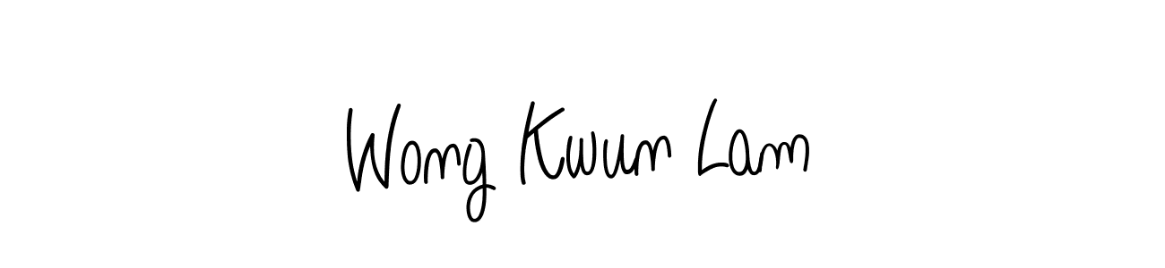 if you are searching for the best signature style for your name Wong Kwun Lam. so please give up your signature search. here we have designed multiple signature styles  using Angelique-Rose-font-FFP. Wong Kwun Lam signature style 5 images and pictures png