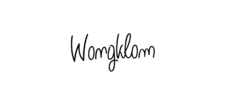 Use a signature maker to create a handwritten signature online. With this signature software, you can design (Angelique-Rose-font-FFP) your own signature for name Wongklom. Wongklom signature style 5 images and pictures png