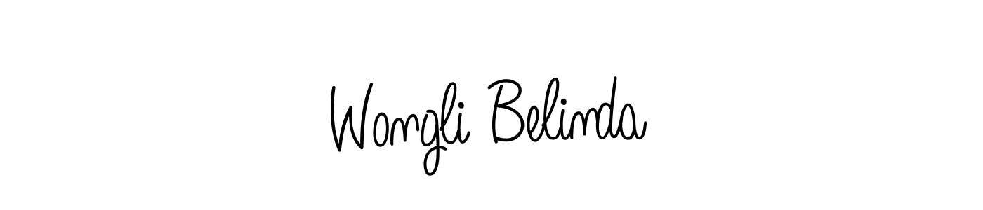 How to Draw Wongli Belinda signature style? Angelique-Rose-font-FFP is a latest design signature styles for name Wongli Belinda. Wongli Belinda signature style 5 images and pictures png