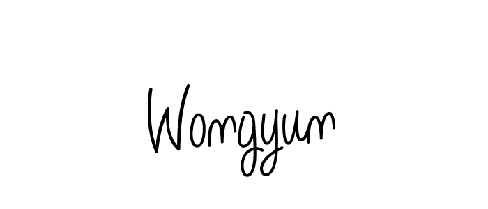 Use a signature maker to create a handwritten signature online. With this signature software, you can design (Angelique-Rose-font-FFP) your own signature for name Wongyun. Wongyun signature style 5 images and pictures png