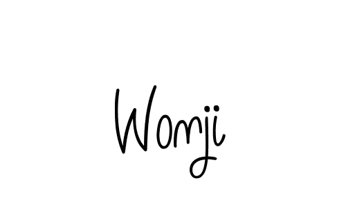 Design your own signature with our free online signature maker. With this signature software, you can create a handwritten (Angelique-Rose-font-FFP) signature for name Wonji. Wonji signature style 5 images and pictures png