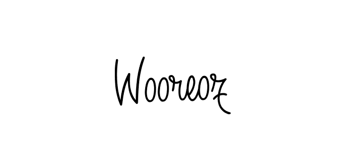 How to make Wooreoz name signature. Use Angelique-Rose-font-FFP style for creating short signs online. This is the latest handwritten sign. Wooreoz signature style 5 images and pictures png