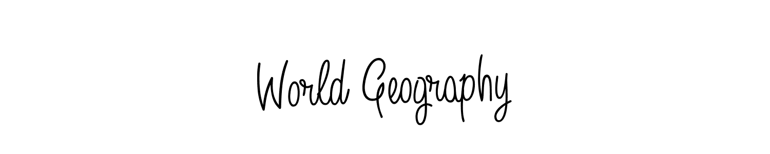 How to make World Geography name signature. Use Angelique-Rose-font-FFP style for creating short signs online. This is the latest handwritten sign. World Geography signature style 5 images and pictures png