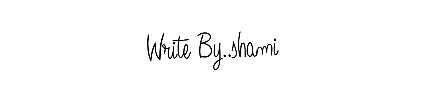 The best way (Angelique-Rose-font-FFP) to make a short signature is to pick only two or three words in your name. The name Write By..shami include a total of six letters. For converting this name. Write By..shami signature style 5 images and pictures png