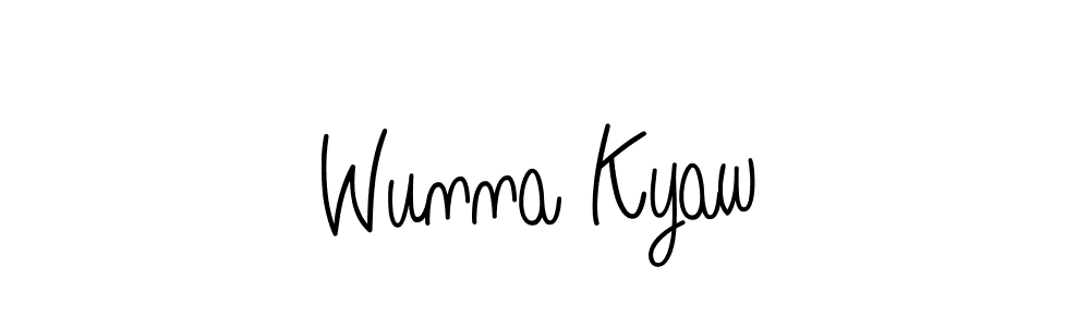 How to Draw Wunna Kyaw signature style? Angelique-Rose-font-FFP is a latest design signature styles for name Wunna Kyaw. Wunna Kyaw signature style 5 images and pictures png