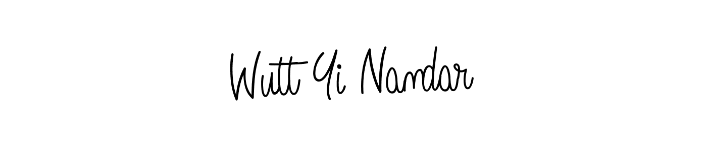 This is the best signature style for the Wutt Yi Nandar name. Also you like these signature font (Angelique-Rose-font-FFP). Mix name signature. Wutt Yi Nandar signature style 5 images and pictures png