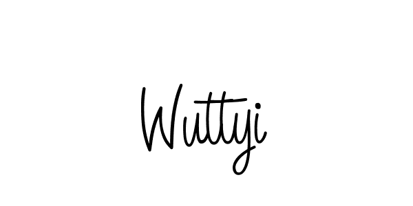 How to make Wuttyi name signature. Use Angelique-Rose-font-FFP style for creating short signs online. This is the latest handwritten sign. Wuttyi signature style 5 images and pictures png