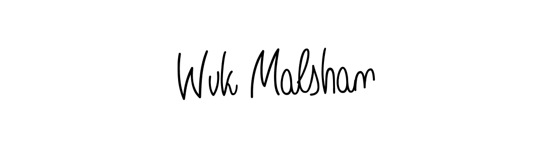 Use a signature maker to create a handwritten signature online. With this signature software, you can design (Angelique-Rose-font-FFP) your own signature for name Wvk Malshan. Wvk Malshan signature style 5 images and pictures png