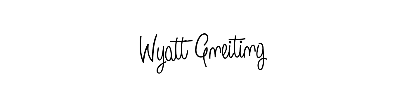 if you are searching for the best signature style for your name Wyatt Gneiting. so please give up your signature search. here we have designed multiple signature styles  using Angelique-Rose-font-FFP. Wyatt Gneiting signature style 5 images and pictures png