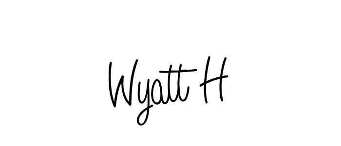 You should practise on your own different ways (Angelique-Rose-font-FFP) to write your name (Wyatt H) in signature. don't let someone else do it for you. Wyatt H signature style 5 images and pictures png