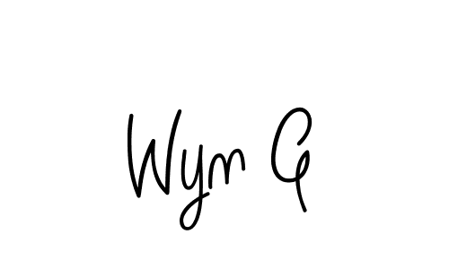 Use a signature maker to create a handwritten signature online. With this signature software, you can design (Angelique-Rose-font-FFP) your own signature for name Wyn G. Wyn G signature style 5 images and pictures png