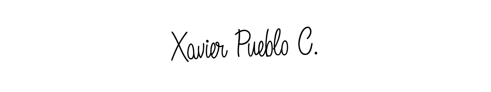 Use a signature maker to create a handwritten signature online. With this signature software, you can design (Angelique-Rose-font-FFP) your own signature for name Xavier Pueblo C.. Xavier Pueblo C. signature style 5 images and pictures png