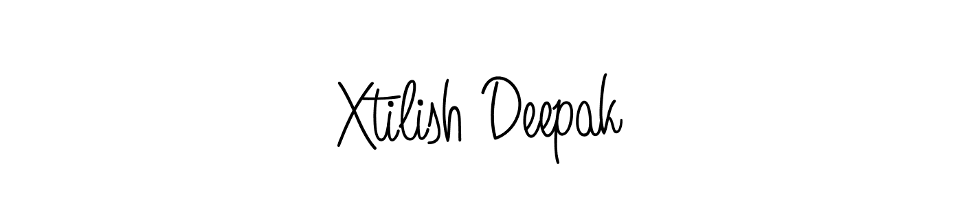 How to make Xtilish Deepak signature? Angelique-Rose-font-FFP is a professional autograph style. Create handwritten signature for Xtilish Deepak name. Xtilish Deepak signature style 5 images and pictures png