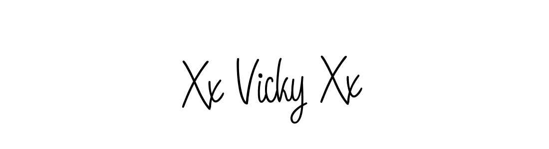 This is the best signature style for the Xx Vicky Xx name. Also you like these signature font (Angelique-Rose-font-FFP). Mix name signature. Xx Vicky Xx signature style 5 images and pictures png