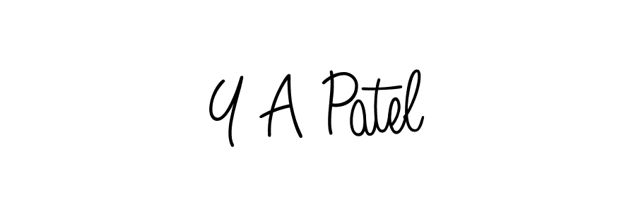 You should practise on your own different ways (Angelique-Rose-font-FFP) to write your name (Y A Patel) in signature. don't let someone else do it for you. Y A Patel signature style 5 images and pictures png