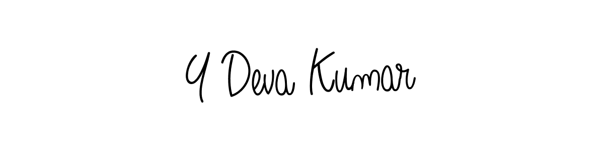 Make a beautiful signature design for name Y Deva Kumar. With this signature (Angelique-Rose-font-FFP) style, you can create a handwritten signature for free. Y Deva Kumar signature style 5 images and pictures png