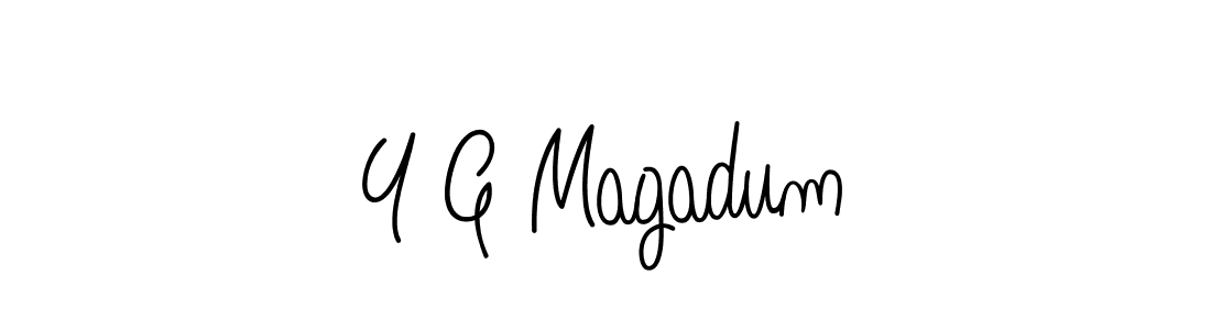 Also we have Y G Magadum name is the best signature style. Create professional handwritten signature collection using Angelique-Rose-font-FFP autograph style. Y G Magadum signature style 5 images and pictures png
