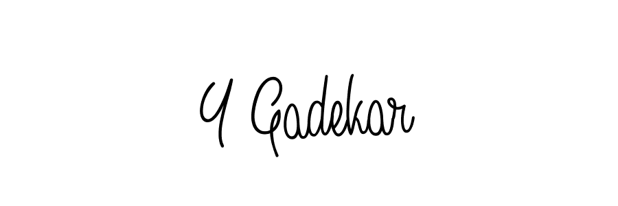 How to make Y Gadekar name signature. Use Angelique-Rose-font-FFP style for creating short signs online. This is the latest handwritten sign. Y Gadekar signature style 5 images and pictures png