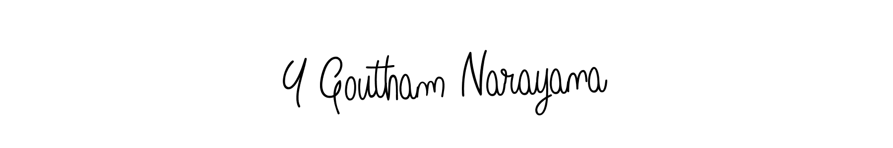 Y Goutham Narayana stylish signature style. Best Handwritten Sign (Angelique-Rose-font-FFP) for my name. Handwritten Signature Collection Ideas for my name Y Goutham Narayana. Y Goutham Narayana signature style 5 images and pictures png