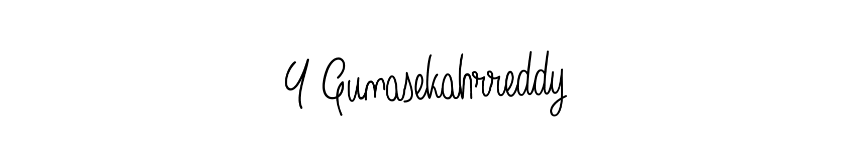 How to make Y Gunasekahrreddy name signature. Use Angelique-Rose-font-FFP style for creating short signs online. This is the latest handwritten sign. Y Gunasekahrreddy signature style 5 images and pictures png