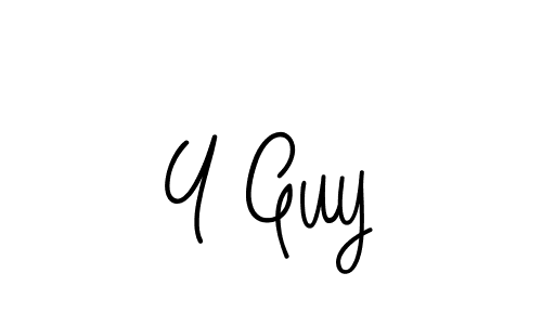 Use a signature maker to create a handwritten signature online. With this signature software, you can design (Angelique-Rose-font-FFP) your own signature for name Y Guy. Y Guy signature style 5 images and pictures png