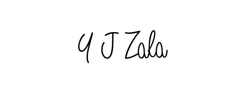 How to Draw Y J Zala signature style? Angelique-Rose-font-FFP is a latest design signature styles for name Y J Zala. Y J Zala signature style 5 images and pictures png