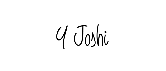 Use a signature maker to create a handwritten signature online. With this signature software, you can design (Angelique-Rose-font-FFP) your own signature for name Y Joshi. Y Joshi signature style 5 images and pictures png