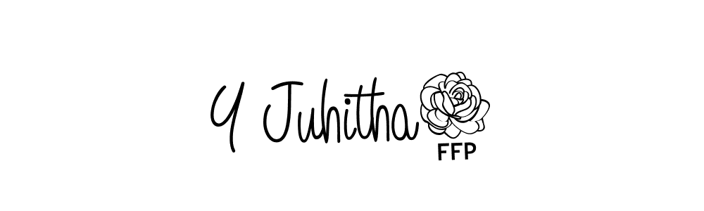 You should practise on your own different ways (Angelique-Rose-font-FFP) to write your name (Y Juhitha3) in signature. don't let someone else do it for you. Y Juhitha3 signature style 5 images and pictures png