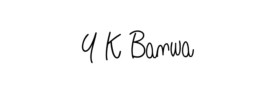 Design your own signature with our free online signature maker. With this signature software, you can create a handwritten (Angelique-Rose-font-FFP) signature for name Y K Banwa. Y K Banwa signature style 5 images and pictures png
