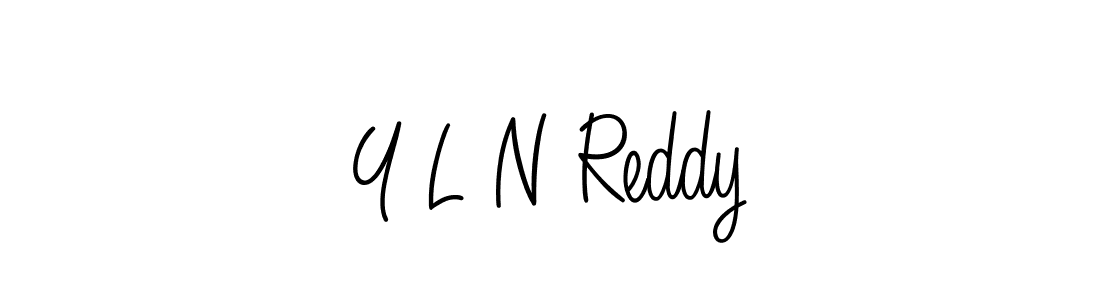 How to make Y L N Reddy name signature. Use Angelique-Rose-font-FFP style for creating short signs online. This is the latest handwritten sign. Y L N Reddy signature style 5 images and pictures png