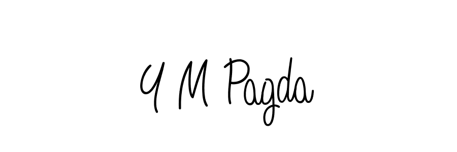 Use a signature maker to create a handwritten signature online. With this signature software, you can design (Angelique-Rose-font-FFP) your own signature for name Y M Pagda. Y M Pagda signature style 5 images and pictures png