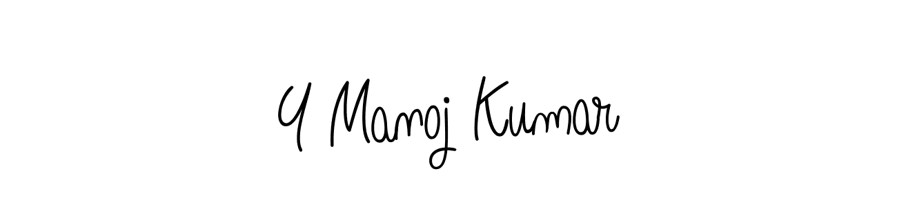 Make a beautiful signature design for name Y Manoj Kumar. With this signature (Angelique-Rose-font-FFP) style, you can create a handwritten signature for free. Y Manoj Kumar signature style 5 images and pictures png