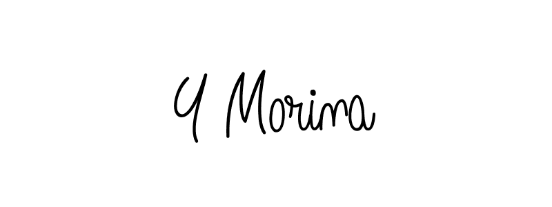 The best way (Angelique-Rose-font-FFP) to make a short signature is to pick only two or three words in your name. The name Y Morina include a total of six letters. For converting this name. Y Morina signature style 5 images and pictures png