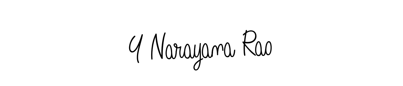 You should practise on your own different ways (Angelique-Rose-font-FFP) to write your name (Y Narayana Rao) in signature. don't let someone else do it for you. Y Narayana Rao signature style 5 images and pictures png