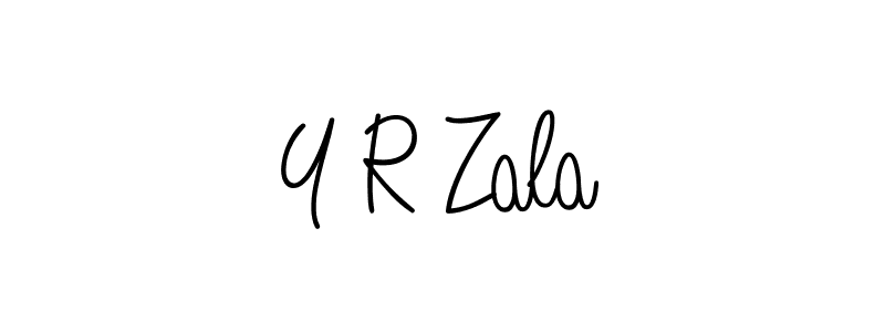 How to Draw Y R Zala signature style? Angelique-Rose-font-FFP is a latest design signature styles for name Y R Zala. Y R Zala signature style 5 images and pictures png