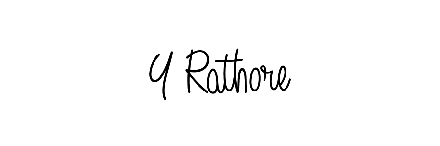 Use a signature maker to create a handwritten signature online. With this signature software, you can design (Angelique-Rose-font-FFP) your own signature for name Y Rathore. Y Rathore signature style 5 images and pictures png