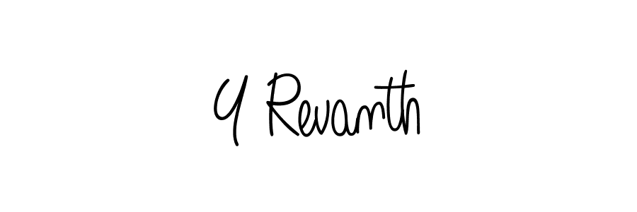 Use a signature maker to create a handwritten signature online. With this signature software, you can design (Angelique-Rose-font-FFP) your own signature for name Y Revanth. Y Revanth signature style 5 images and pictures png