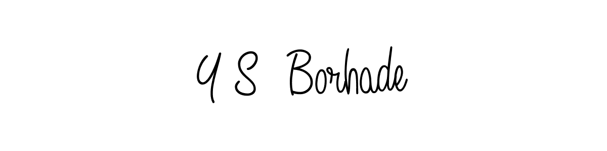 Y S  Borhade stylish signature style. Best Handwritten Sign (Angelique-Rose-font-FFP) for my name. Handwritten Signature Collection Ideas for my name Y S  Borhade. Y S  Borhade signature style 5 images and pictures png