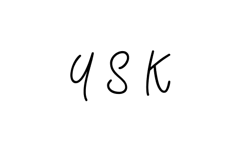 Y S K stylish signature style. Best Handwritten Sign (Angelique-Rose-font-FFP) for my name. Handwritten Signature Collection Ideas for my name Y S K. Y S K signature style 5 images and pictures png