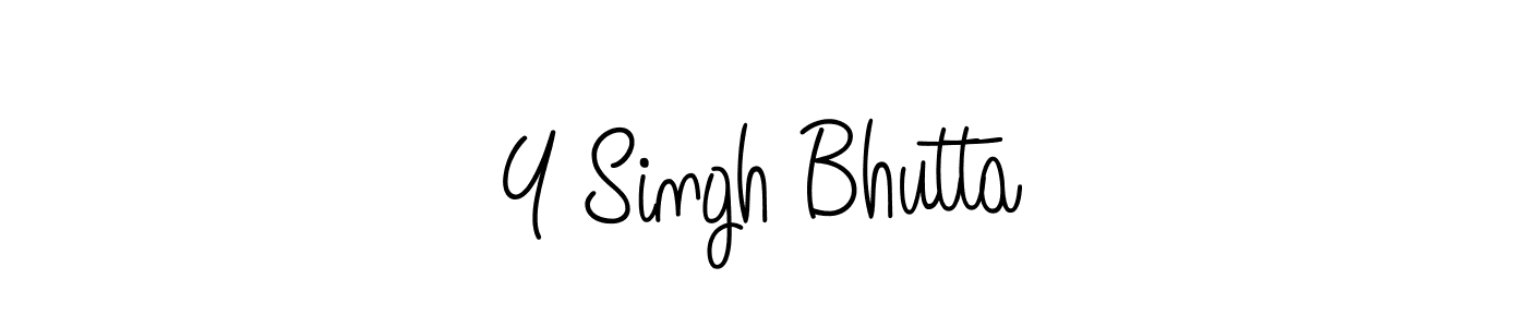 You should practise on your own different ways (Angelique-Rose-font-FFP) to write your name (Y Singh Bhutta) in signature. don't let someone else do it for you. Y Singh Bhutta signature style 5 images and pictures png