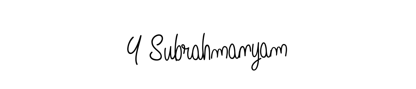 Use a signature maker to create a handwritten signature online. With this signature software, you can design (Angelique-Rose-font-FFP) your own signature for name Y Subrahmanyam. Y Subrahmanyam signature style 5 images and pictures png