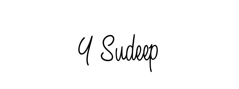 Also we have Y Sudeep name is the best signature style. Create professional handwritten signature collection using Angelique-Rose-font-FFP autograph style. Y Sudeep signature style 5 images and pictures png