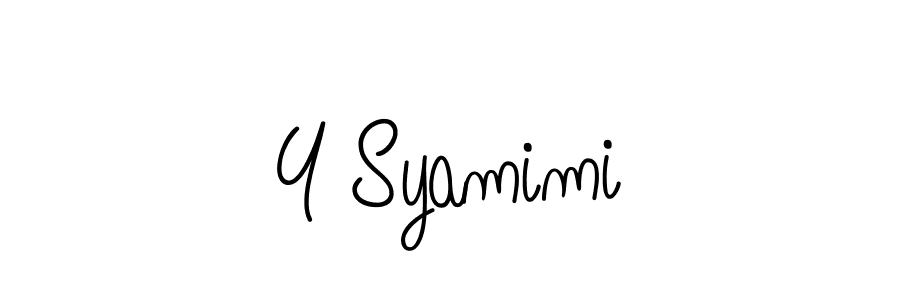 How to make Y Syamimi name signature. Use Angelique-Rose-font-FFP style for creating short signs online. This is the latest handwritten sign. Y Syamimi signature style 5 images and pictures png