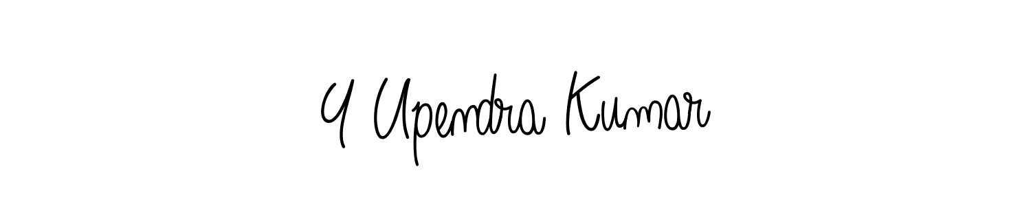 How to make Y Upendra Kumar name signature. Use Angelique-Rose-font-FFP style for creating short signs online. This is the latest handwritten sign. Y Upendra Kumar signature style 5 images and pictures png