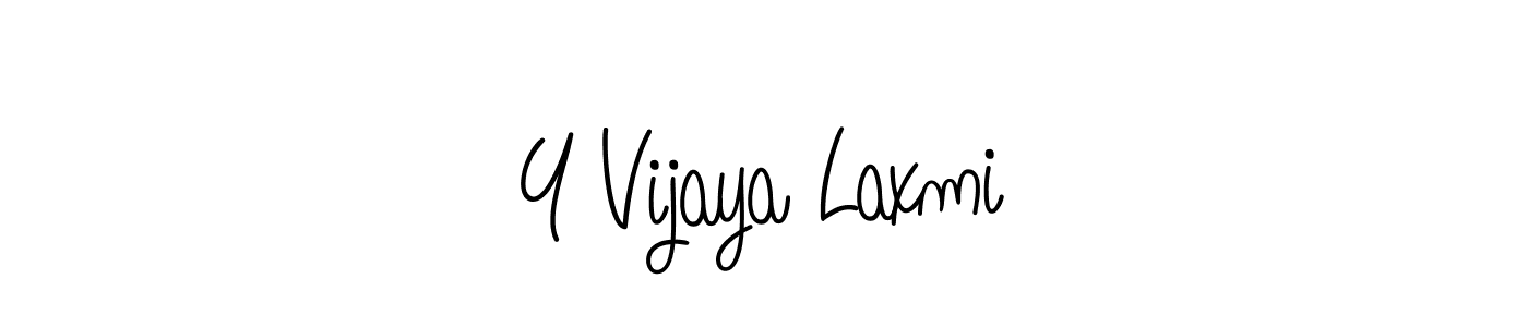 How to make Y Vijaya Laxmi name signature. Use Angelique-Rose-font-FFP style for creating short signs online. This is the latest handwritten sign. Y Vijaya Laxmi signature style 5 images and pictures png